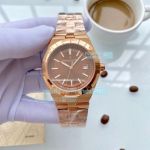 Copy Vacheron Constantin Geneve Overseas 42mm Watch Rose Gold Brown Dial